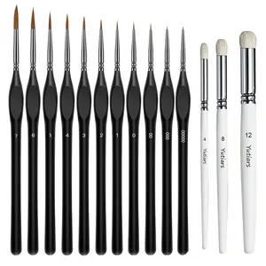 Miniature Paint Brushes Drybrush 3/6/11/14pcs Micro Detail Paint Brush Set, Fine Detail Brushes for Acrylic and Watercolors, Art Supplies for Painting Figurines, Artistic Tools, Art Supplies Kit