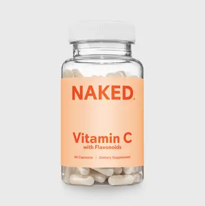 Naked Vitamin C with Flavonoids - 500mg Vitamin C, 75mg Flavonoids - 90 Capsules - Vegan, Gluten-Free, Non-GMO