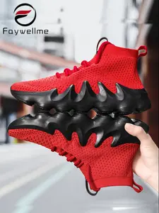 Men's Trendy Knit Sport Shoes, Athletic Lightweight Sneakers, Breathable Comfort Outdoor Activity Sneakers, Non-Slip Soft Sole Casual Footwear, Athletic Workout Sneakers, Outdoor Sports Sneakers