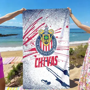 Guadalajara Chivas Club Theme Beach Towel, Quick-Dry Ultra-Soft Polyester Fiber, Multi-Purpose Yoga Travel Swim Camping, Gift, Travel Towels