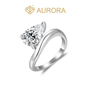【#159 Aria】Pear cut Moissanite Ring Anniversary Auspicious Wedding Engagement Jewelry Synthetic Moissanite