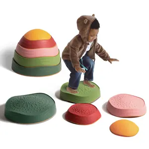 Makarci Balance Stepping Stones for Kids Non-slip Toddler Sensory Toys for Outdoor Indoor Play Promoting Motor Skills Confidence Stackable Floor Games for Ages 3-7