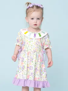 Bunny Floral Embroidered Ruffle Dress
