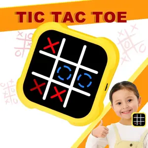 Electronic Tic Tac Toe Handheld Game – Portable 3-in-1 Puzzle Toy for Kids Ages 3+, Memory & Learning Game, Travel-Friendly Family Fun Toy, AAA Battery Required