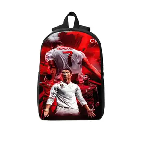 Portugal National Team Collage Print 17-Inch Laptop Backpack — Crafted from durable polyester and featuring breathable shoulder straps, dual-way zippers, and side pockets, this backpack is the ideal choice for students, travelers, and football fans.