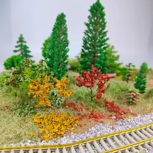 Realistic Miniature Tree Leaves, Artificial Plants for Model Railway Scenery, Landscape, Fairy Garden, Building Models, Village Layouts, Colorful Vine Autumn Leaves, Decorative, Fake Tree Plants