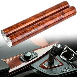Glossy Waterproof Wood Grain Car Interior Sticker, Vinyl Decal, Durable and Dirt-Resistant, Ideal for Car Accessories, Furniture Renovation, Car Decorations, Car Stickers