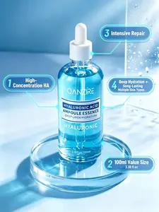 Hyaluronic Acid Ampoule Serum, 100ml Hydrating Skincare - 24-Hour Moisturizing Solution for Dry Skin, Gentle Daily Skin Repair Serum
