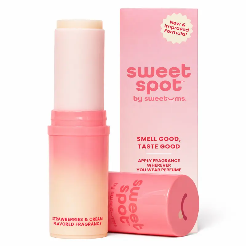 [Sweet Spot] Strawberries & Cream Flavored Solid Fragrance | Scented & Flavored Solid Wax Baed Fragrance Stick | Strawberry and Creamy | TikTok Viral Fragrance | Kissable Gourmand Perfume | Mess-Free For On-The-Go Application | Tasty Fragrance
