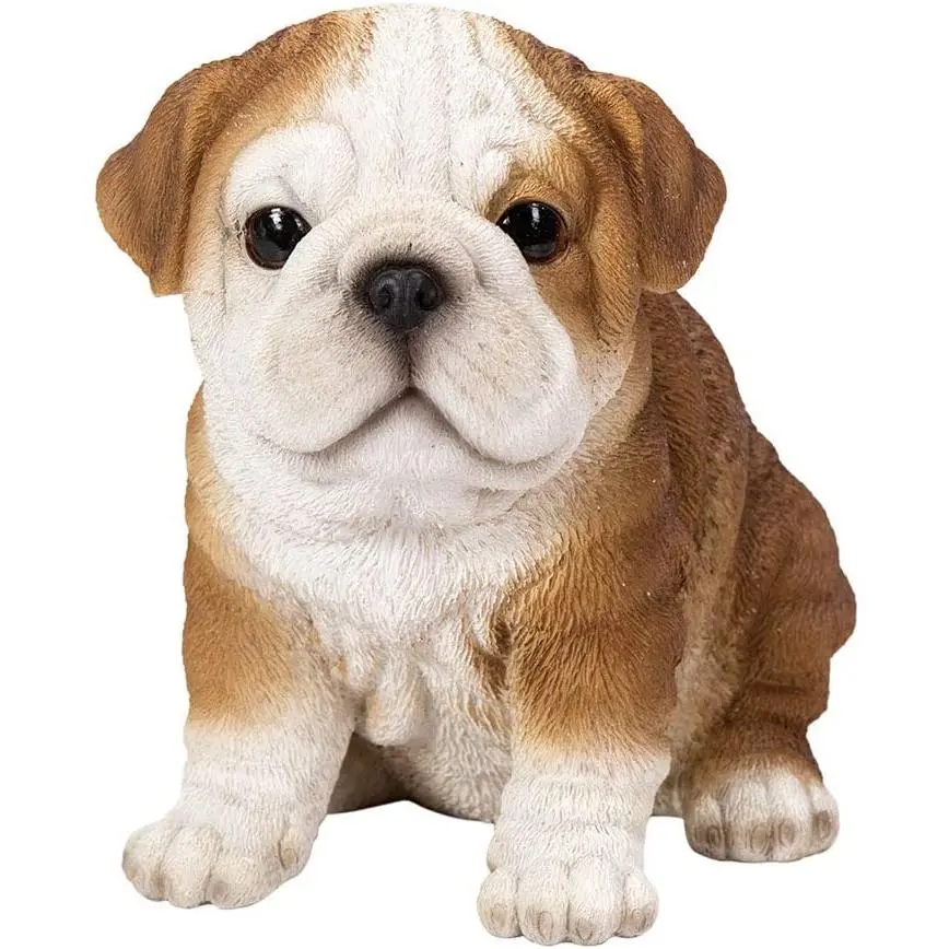 Ebros 5"H Realistic Animal Bulldog Puppy Collectible Home Decor Figurine