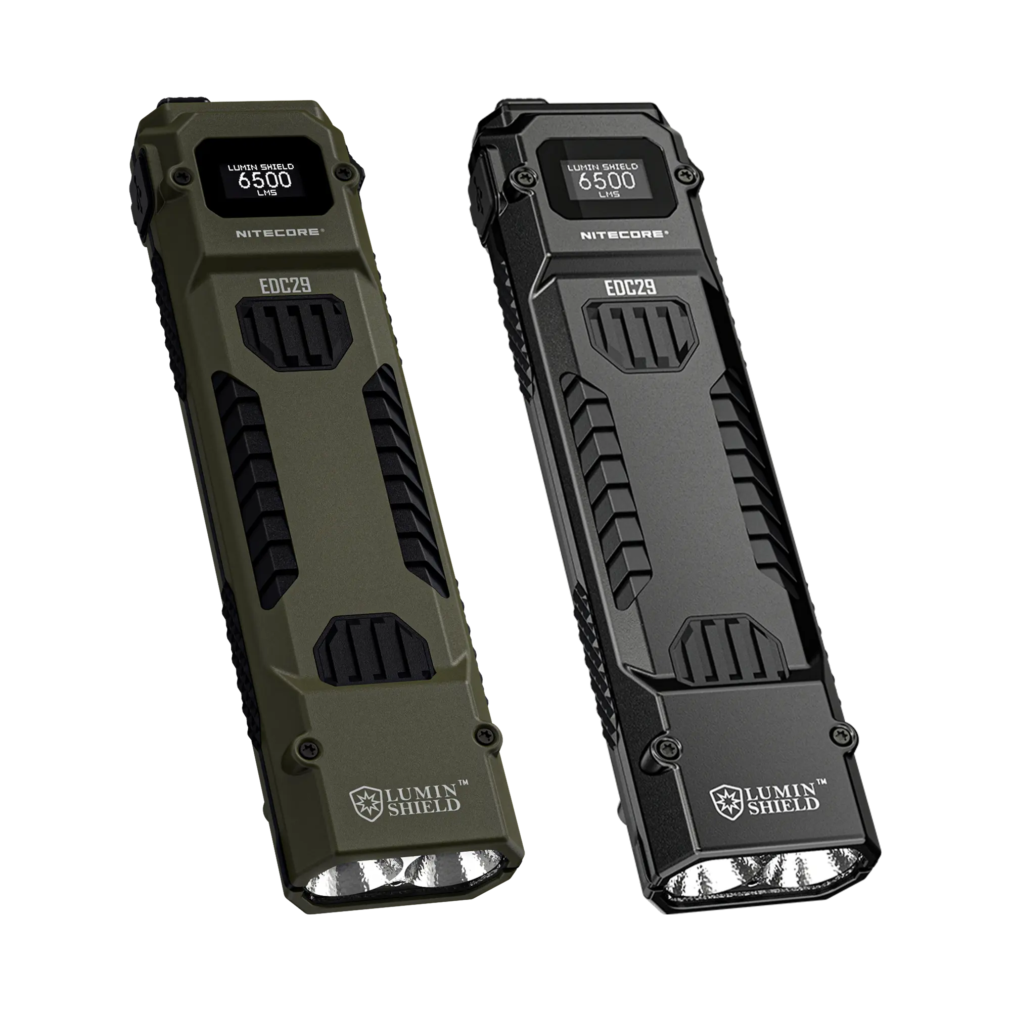 Nitecore EDC29 Handheld LED Flashlight - EDC Rechargeable Flashlight with 6500 High Lumen Brightness, Flat Shape, USB-C Fast Charging, Push Button, USB Port for Outdoor Carry & Camping