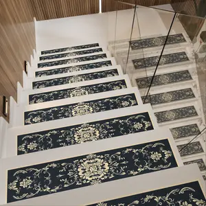 Thick Stair Step Mat, 8 Inch X 30 Inch, 15pcs Set, Indoor Rubber Non-Slip Wear-Resistant Stair Mats, Protects Steps, Reduces Noise, Safety for Seniors, Kids, Pets