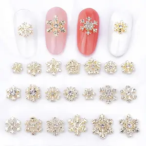 20Pcs Christmas Nail Charms 3D Alloy Snowflake Nail Art Charms Gems Silver Diamond Snowflake Nails Rhinestones Metal Snowflakes Nails Jewels Decoration for Holiday DIY Salon Manicure Accessories