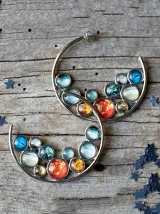 Bohemian Vintage Planet Design Cuff Hoop Earrings Earcuff, 1 Pair Fashion Jewelry, Trendy Fashionable Accessories for Party, Daily Decor, Trendy All-match & Exquisite Jewelry for Birthday Gift, High Quality Earrings