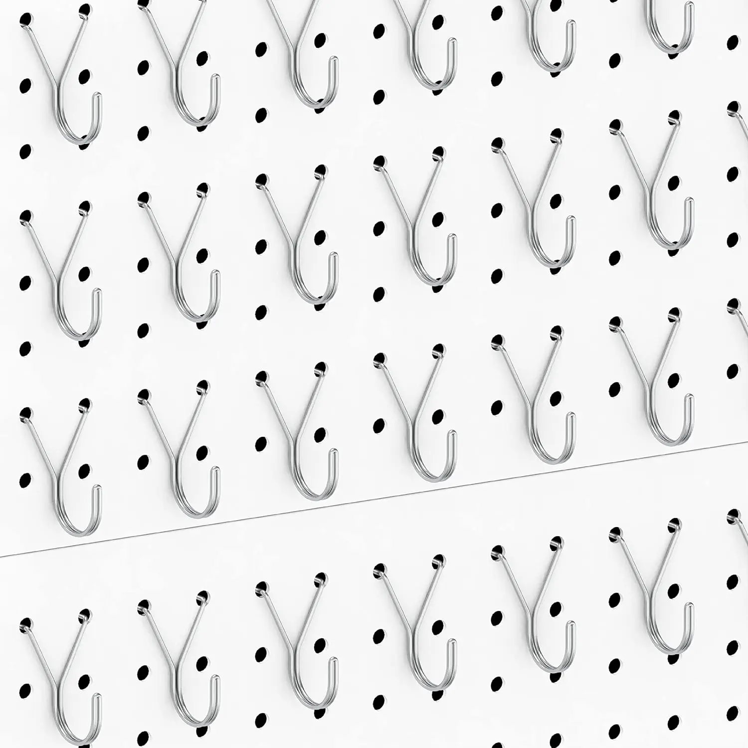 HUHOLE Pegboard J Hooks, Silver, 1 Inch Hooks 40PC