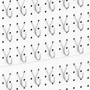 HUHOLE Pegboard J Hooks, Silver, 1 Inch Hooks 40PC