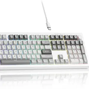 WOMIER K105 Full-Size Membrane Wired Gaming Keyboard with 26-Key Anti-Ghosting Technology for Office & Gaming