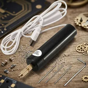 Mini Electric Drill Tool Kit, USB Rechargeable Micro Engraver Pen with Diamond & Ceramic Bits for Jewelry Making, Wood Carving, Metal Polishing, PcB Drilling, DIY Crafts and Model Repair