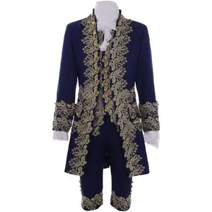 Victorian Costume Men Rococo Costume Suit Jacket Vest Prince Cosplay Halloween