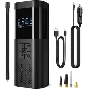 Mixfeer Tire Inflator, 150PSI Cordless Air Pump, Portable Air Compressor with Emergency LED Light, Digital Pressure Gauge for Car, Bike, Ball Mixfeer