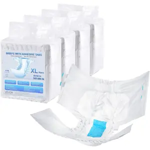 TikTokShopBlackFridayVEVOR Adult Briefs with Tabs, Super Absorbent Incontinence Briefs for Men and Women, Disposable Adult Diapers with Leakproof 3D Surround Guard & Wetness Indicator - XL Size, 40 Count (4 Packs of 10)