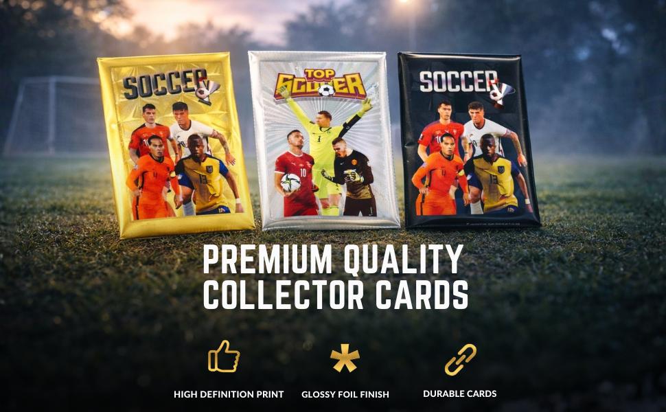 2026–27 Soccer Cards – 33 Unique Soccer Player Trading Cards |   3 Mystery Packs (Black, Gold & Silver) |   Different Cards in Each Pack |   Ideal for Football Fans & Collectors – Not Original