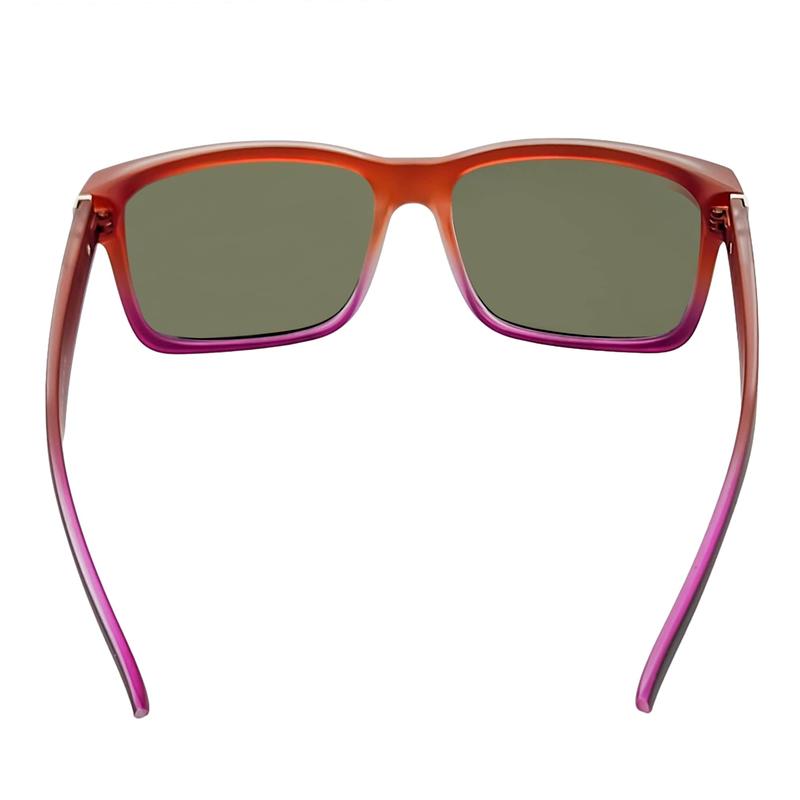 ENZO - Modern Sports Thick Square Sunglasses Black-Red Orange Mirror