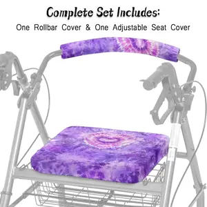 Rollator Walker Aid Cover Rollator Walker Accessories Polyester Tie-dye Pattern Gifts for Seniors in Assisted Living for Seniors Elasticized and Removable, Easy to Install, Non-Slip Design Healthcare Equipment Purple Heart