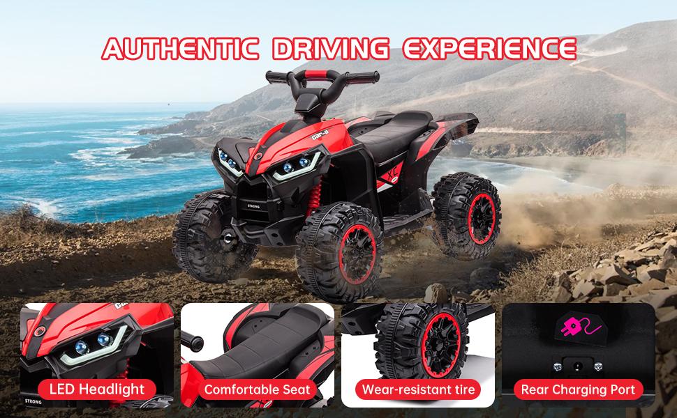 GARVEE 12V Electric Ride-On Tractor with Remote Control, 35W Dual Motors, Bluetooth Music/USB, Safety Belt, 3-Gear Shift, 7 LED Lights, Powered by Battery, Green