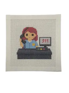 911 Operator Lizzy Claire Needlepoint Canvas