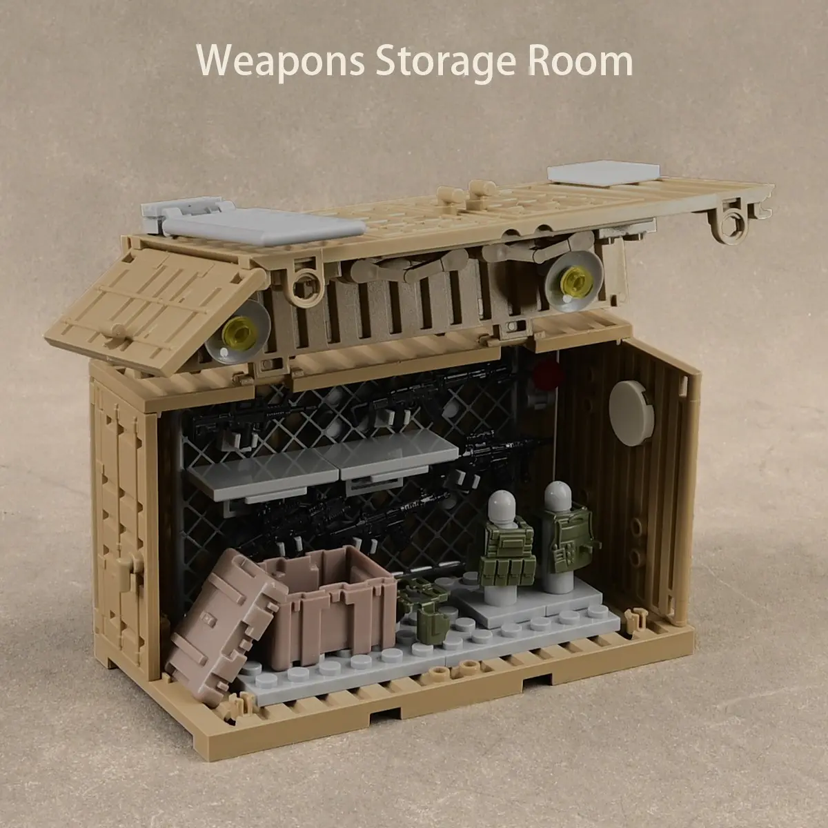 Military Special Forces Weapon Storage Container, Deformable Container with Weapons, Compatible with Mainstream Blocks, Building Set, Model Building Kits