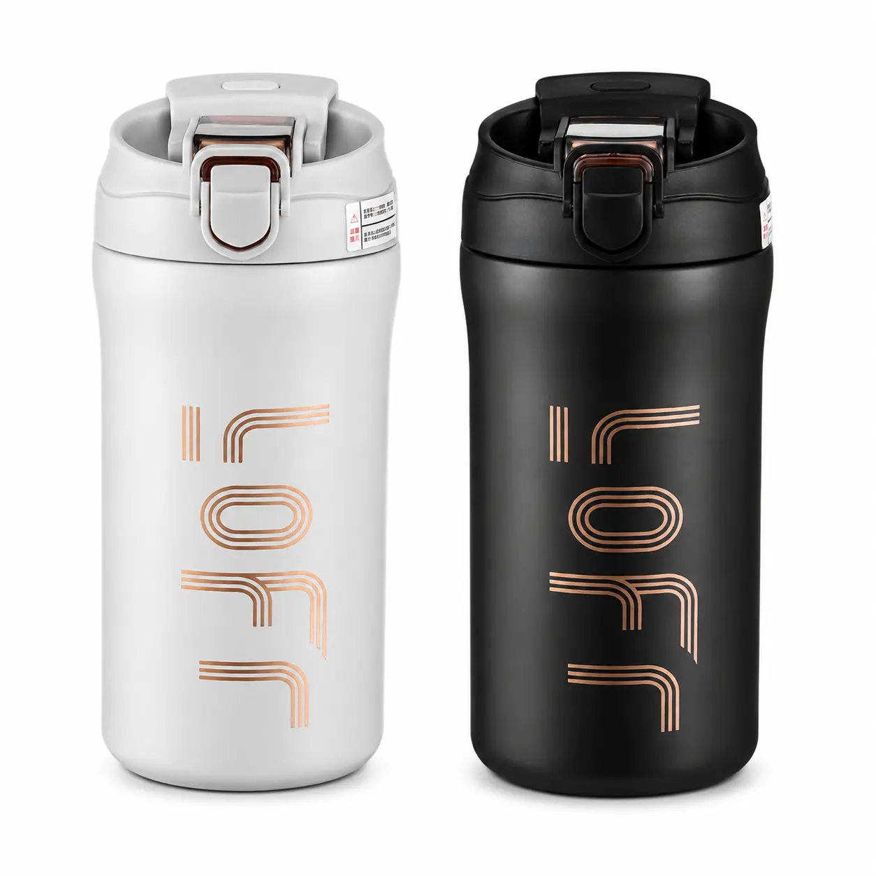 Soher Portable Insulated Coffee Tumbler with Secure Locking Flip Lid, Wide Mouth Reusable Travel Mug for Office, Car and Daily Use