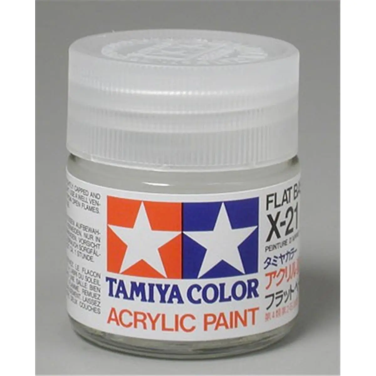 Tamiya X21 23ml Acrylic Resin Flat Base Paint - Color-Coded Art Supplies, DIY Painting Supplies, Glass Jar Compatible Office & School Crafting Items