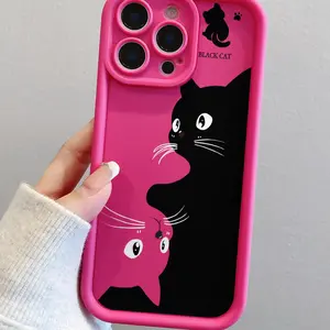 Cute Block Cat Anti-Drop Phone Case for iPhone 11/11 Pro/11 Pro Max/12/12 Pro/12 Pro Max/13/13 Pro/14/14 Pro/14 Pro Max/15/15 Pro/16/16 Pro, Protective Cover for Daily Use