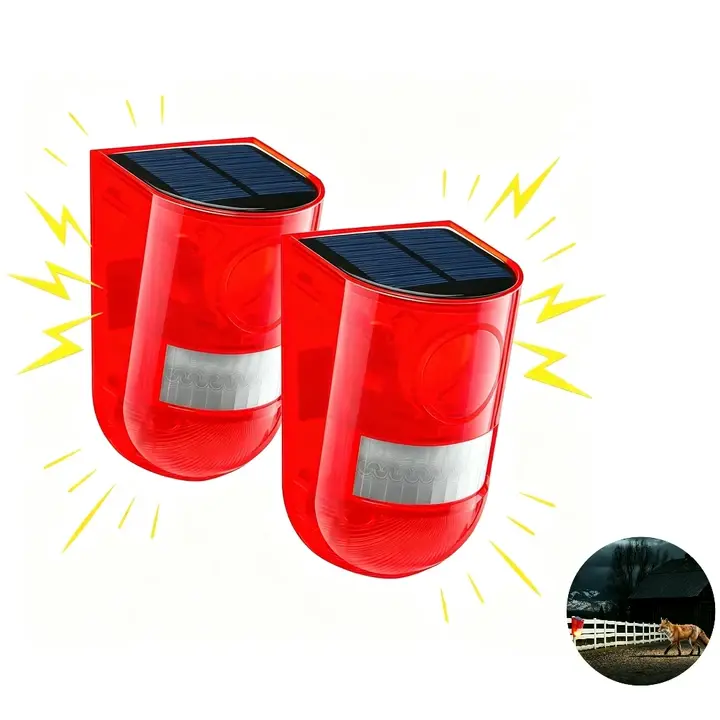 Solar Powered Alarm System for Home Security, 129dB Outdoor Siren, Motion Sensor Alarm System, Solar Strobe Alarm Light Sirens, Outdoor Security Speaker for Home, Farm, Home Improvement Security & Safety