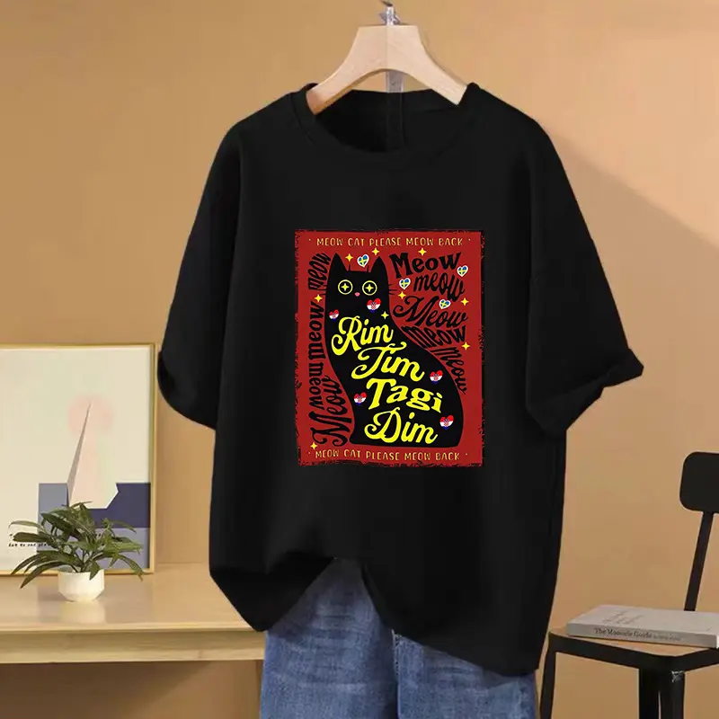Eurovision Baby Lasagna Funny Cat T shirt New Men Summer Cute Kawaii Oversized short sleeve T-shirts Unisex 100% Cotton clothing