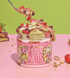 Strawberry Dubai Chocolate Bar Peanut Butter Treat By Nerdy Nuts