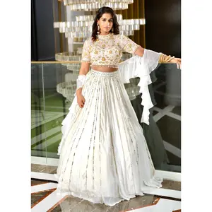 Maheem white lehenga set