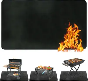 Ogrmar 48 x 30 Inch Under Grill Mats for Outdoor Grill, Indoor Fire Pit/Fireplace Mat, Waterproof Oil-Proof Grill Floor Pads, BBQ Mat Protector for Deck, Patio and Grass (48 * 30 Inch)