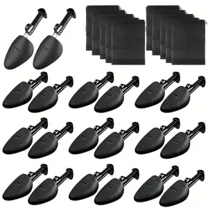 10 Pairs Plastic Shoe Stretcher with 10 Storage Bags Adjustable Shaper Stretchers Portable Shoe Trees Shoes Boot Holder for Men Women (Black) - Home Improvement.
