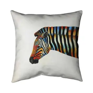 Begin Home Decor 5541-1616-AN262 16 x 16 in. Colorful Zebra Exotic Pillow - Animal Bedroom Home Decor