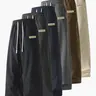 Men’s corduroy casual long pants for spring and autumn, elastic drawstring waist, loose straight fit, breathable and skin-friendly, comfortable everyday men’s trousers.