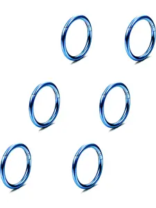6PCS 16G 316L Surgical Steel Hinged Segment Septum Clicker Ring Cartilage Helix Daith Rook Conch Eyebrow Lip Nose Seamless Hooop Piercing Jewelry 8MM 10MM Nose Hoop Helix Pierced Ring