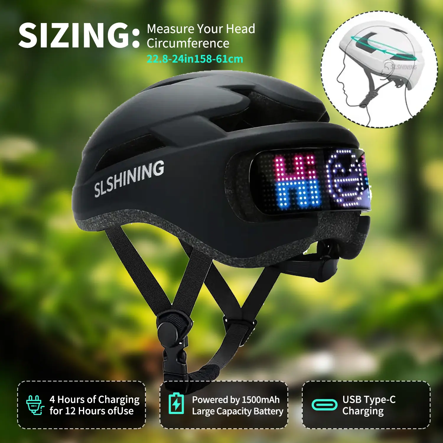 Smart Cycling Helmet with LED Light & Remote, CPSC Certified Polycarbonate Shell for Road Cycling Gear, Adjustable Waterproof Bike Accessories for Men Women, Unisex, Pc Shell