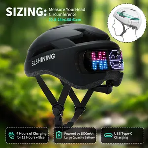 SLSHINING LED Smart Cycling Helmet Bike Helmet Remotely Controlled Men Women Customizable Light Display All Season Ventilated Thermal Protection CPSC Certified Waterproof Gift - Continuous Use