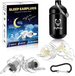 Ear Plugs for Sleeping, Comfy Reusable Earplugs for Sleep, Snoring, Deep Focus, Travel, Noise Sensitivity, Tinnitus Relief, Flexible Silicone Hearing Protection, 27dB Noise Reduction,BKGD