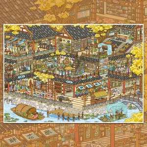 Ancient China Vibe Stickers, Zen Courtyard & Roof Tile Aesthetic, DIY Journaling, Chinese Style Scenery, Build Dream Ancient Town Scene