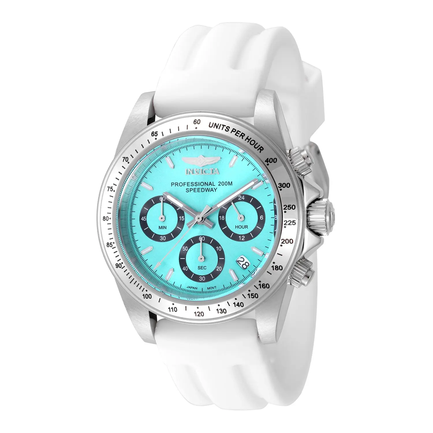 Invicta Men's 39mm Speedway Quartz Chronograph Robin's Egg Blue Silicone Strap Watch