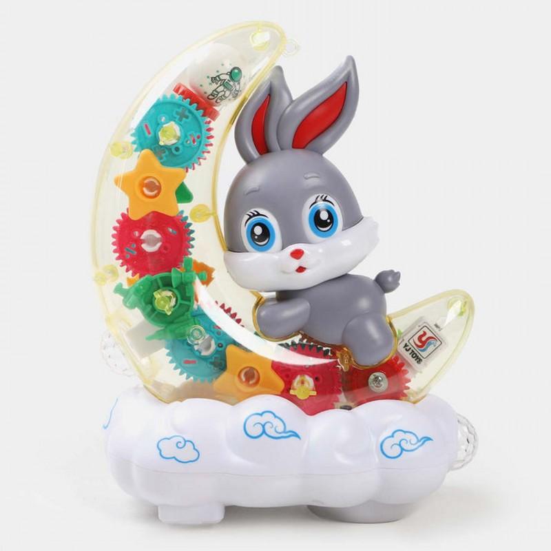 Cute Gear Moon Rabbit Crawling Toy With Light And Music Unique Holiday ...