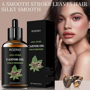 ROZINO 100% Pure Castor Oil Cold Pressed 100ml Nourishes Skin & Hair with Ricinoleic Acid for Dry Areas